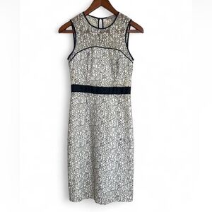 Banana Republic Lace Floral Sleeveless Dress - Black & White XS
